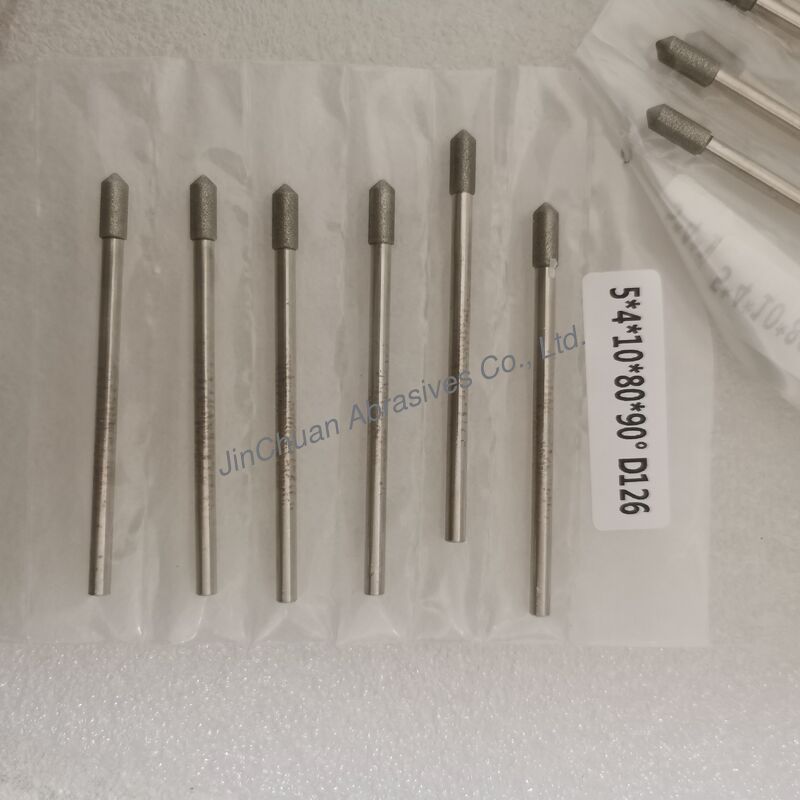 Custom-Made 5*4*10*80mm  30°-120° D126 Electroplated Grinding Bits For Cemented Carbide