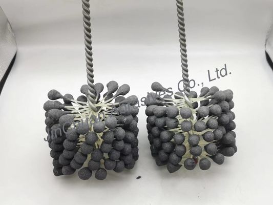 100 * 80 * 200mm Bola Silinder Sikat Asah Fleksibel Untuk Membersihkan Dan Menyelesaikan Bores