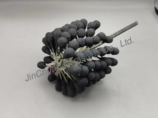 100 * 80 * 200mm Bola Silinder Sikat Asah Fleksibel Untuk Membersihkan Dan Menyelesaikan Bores