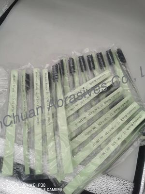 Efisiensi Tinggi Karbida Silikon Bulat Pengasah Sikat Abrasives Metal Handle