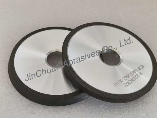 Gray CBN Resin Bond Grinding Wheel 1V1 75mm Dengan 10 derajat Untuk Efisiensi Gashing