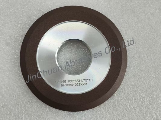 1V1 45 derajat Reinoid Diamond Wheel 100mm Wet Working Resin Bonded Diamond Wheel