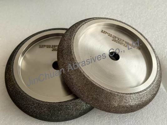 Steel Base Cylindrical CBN Sharpening Wheels Untuk Bandsaw Blade Sharpening Wheel Warna Amber