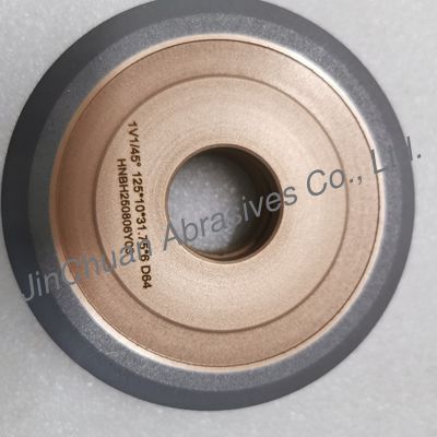 Resin dan Metal Hybrid Bond Diamond Grinding Wheel 1V1/45° 125*10*31.75*6 Mm D64