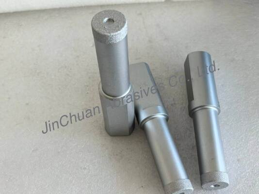 Pin Gerinda Berlian Brazing dengan Berlian Sintetis Brazing Vakum D80/100 Grit dan Diameter Kepala 25.4Mm untuk Penggilingan Presisi