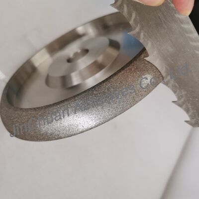Roda pengasah CBN yang dilektroplasi dengan pitch gigi 22mm dan lubang dalam 25,4mm untuk pisau gergaji pita