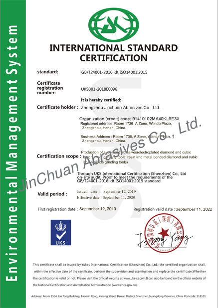 Cina ZHENGZHOU JINCHUAN ABRASIVES CO., LTD. Sertifikasi